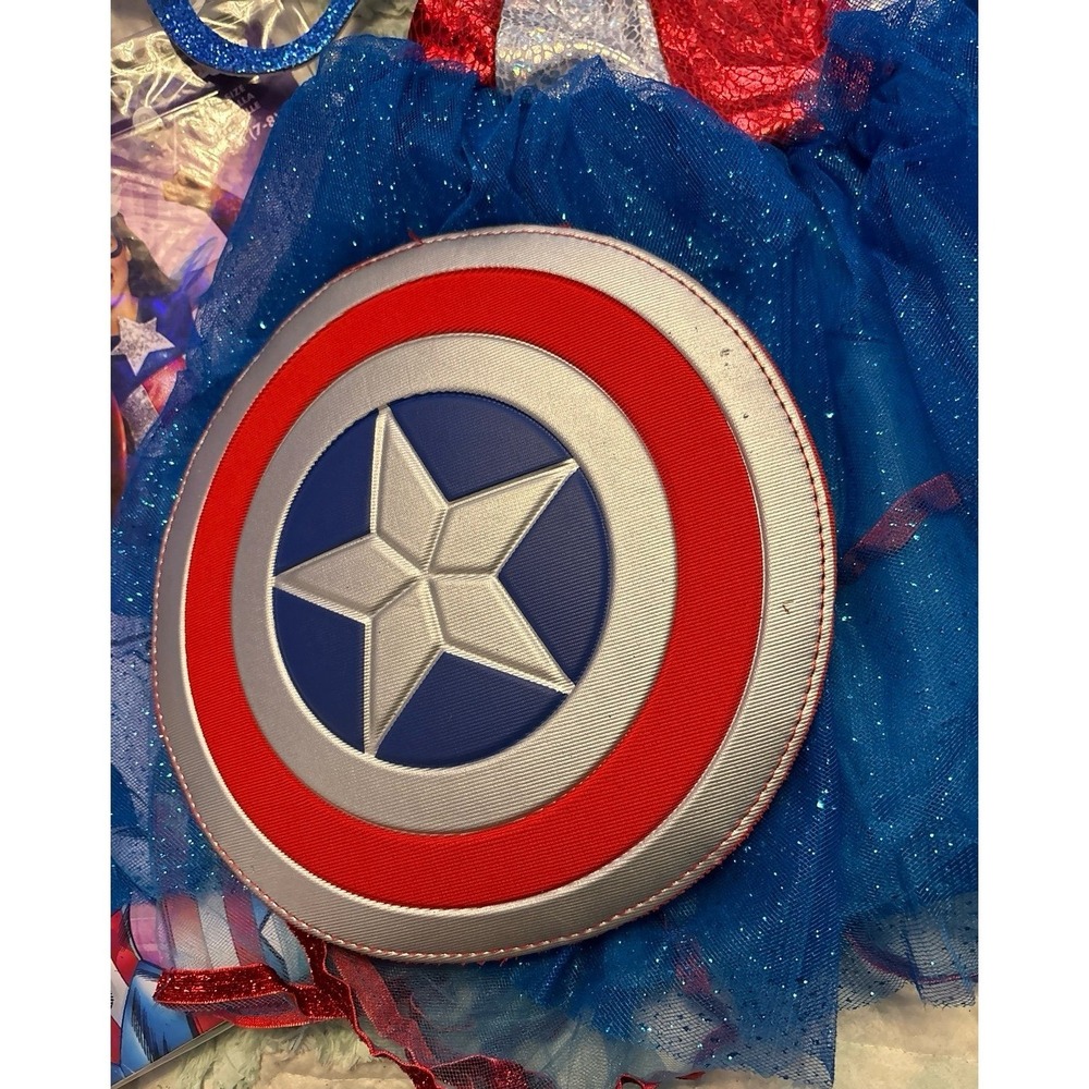 Marvel Girl's American Dream Halloween 3pc Costume, Size Medium 7-8 - Picture 4 of 6
